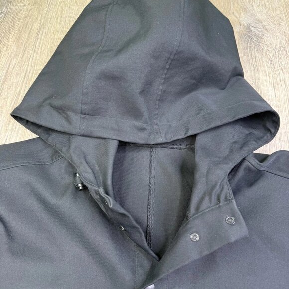 Lululemon Lab Mens Black Logo Hooded Snap Front Rare Vector Space Jacket Size XL - Picture 3 of 12